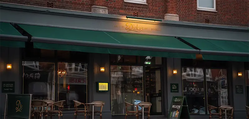 Southbourne high street with restaurants