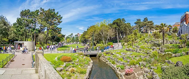 Bournemouth lower gardens with river in Bournemouth