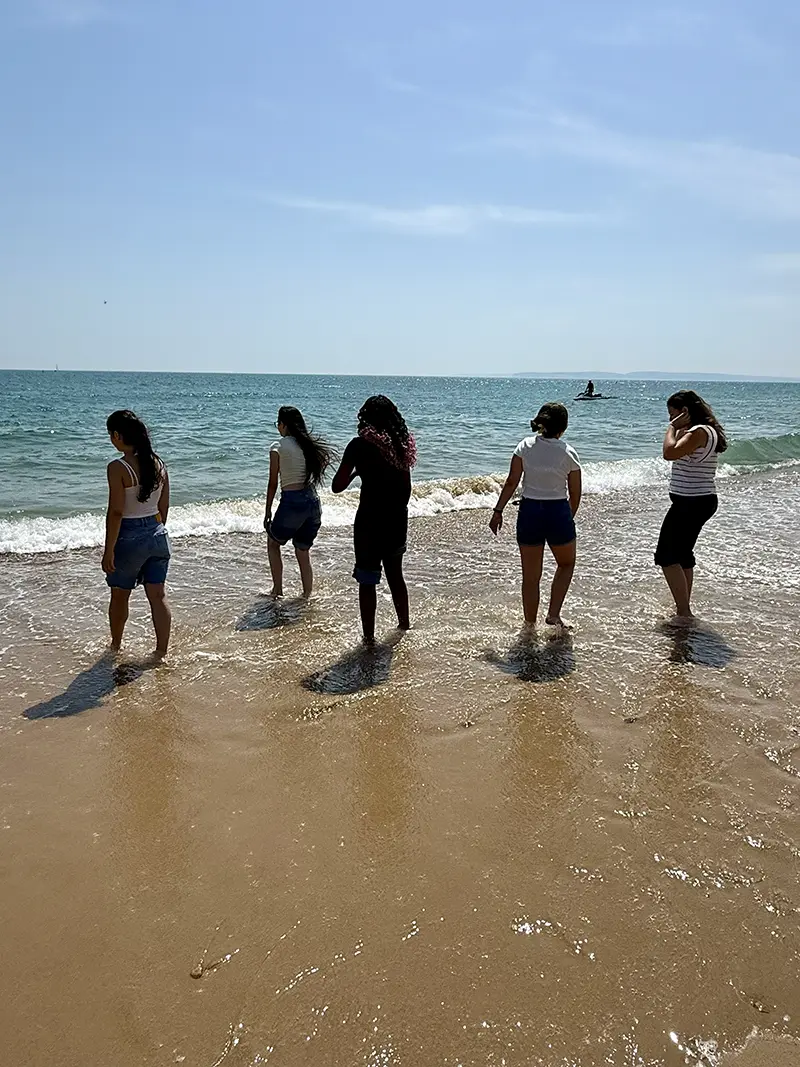 Students on Southbourne Beach