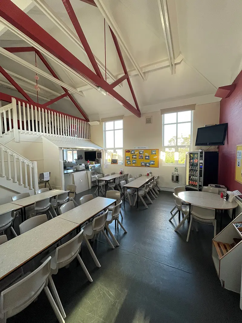 The cafeteria seating area