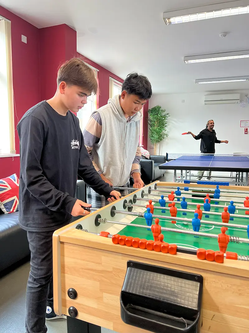 Table football in the lounge