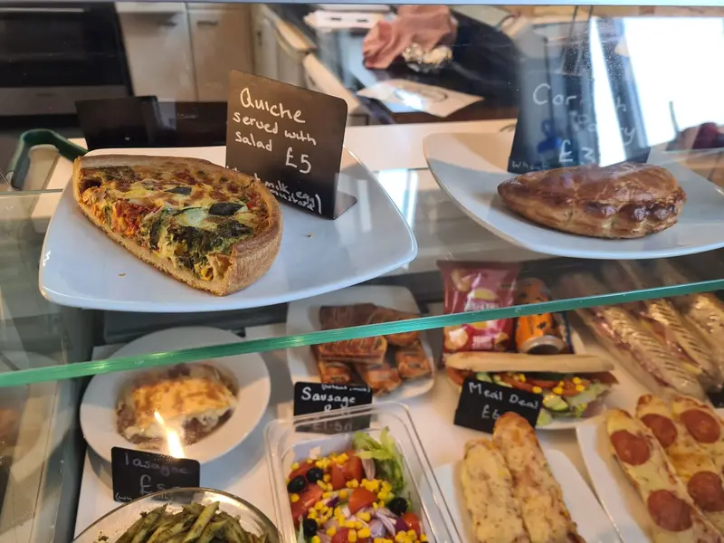 Cafeteria food by tills at Southbourne School