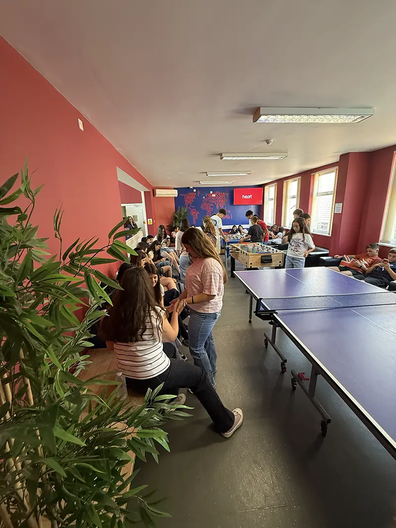 Students in student lounge at Southbourne School