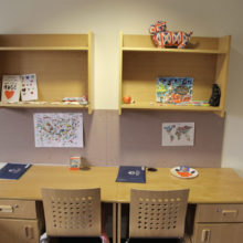 Desk in residential dormitory
